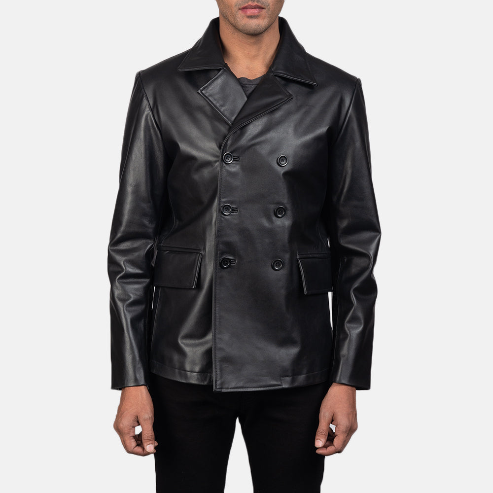 Bailey Leather Naval Peacoat