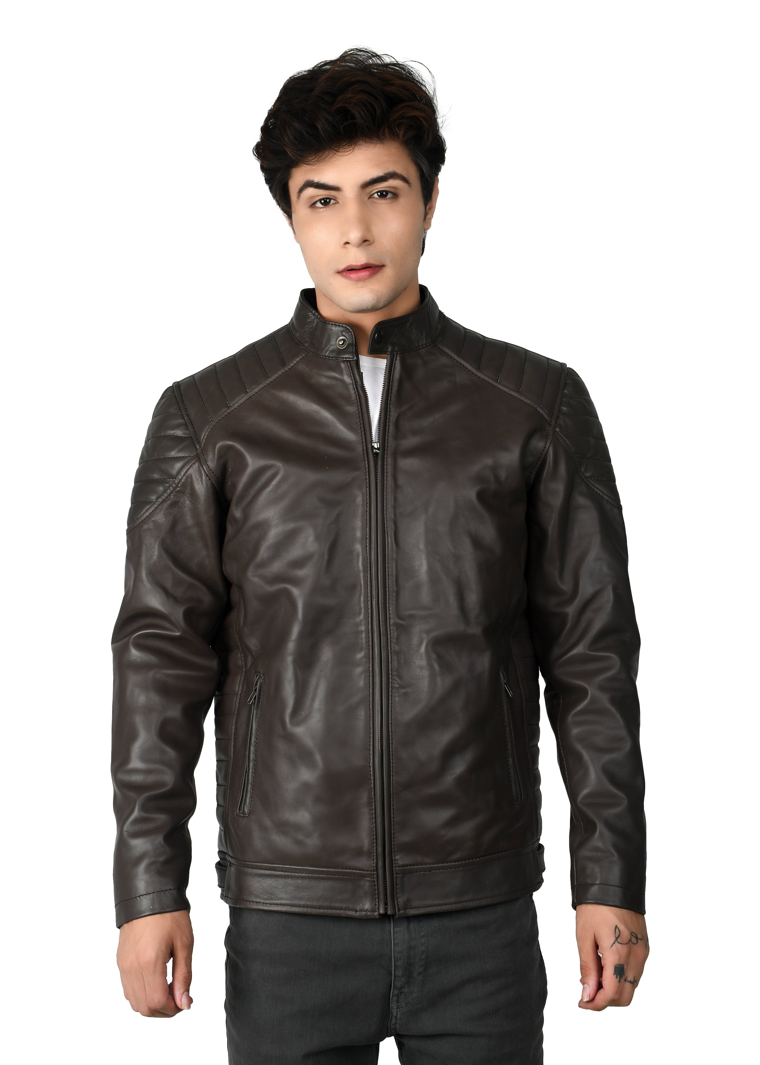 Mution Brown Leather Jacket