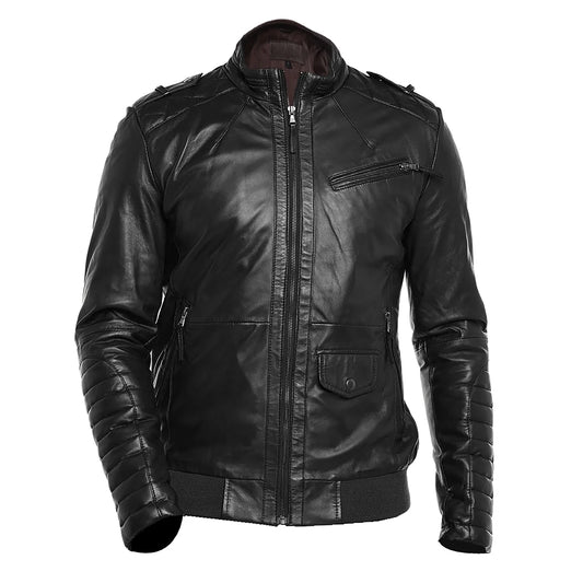 Bomber Leather Biker Jacket