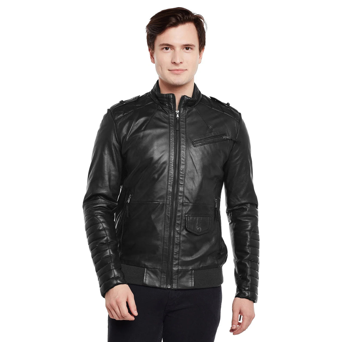 Bomber Leather Biker Jacket – Good Leather Garments