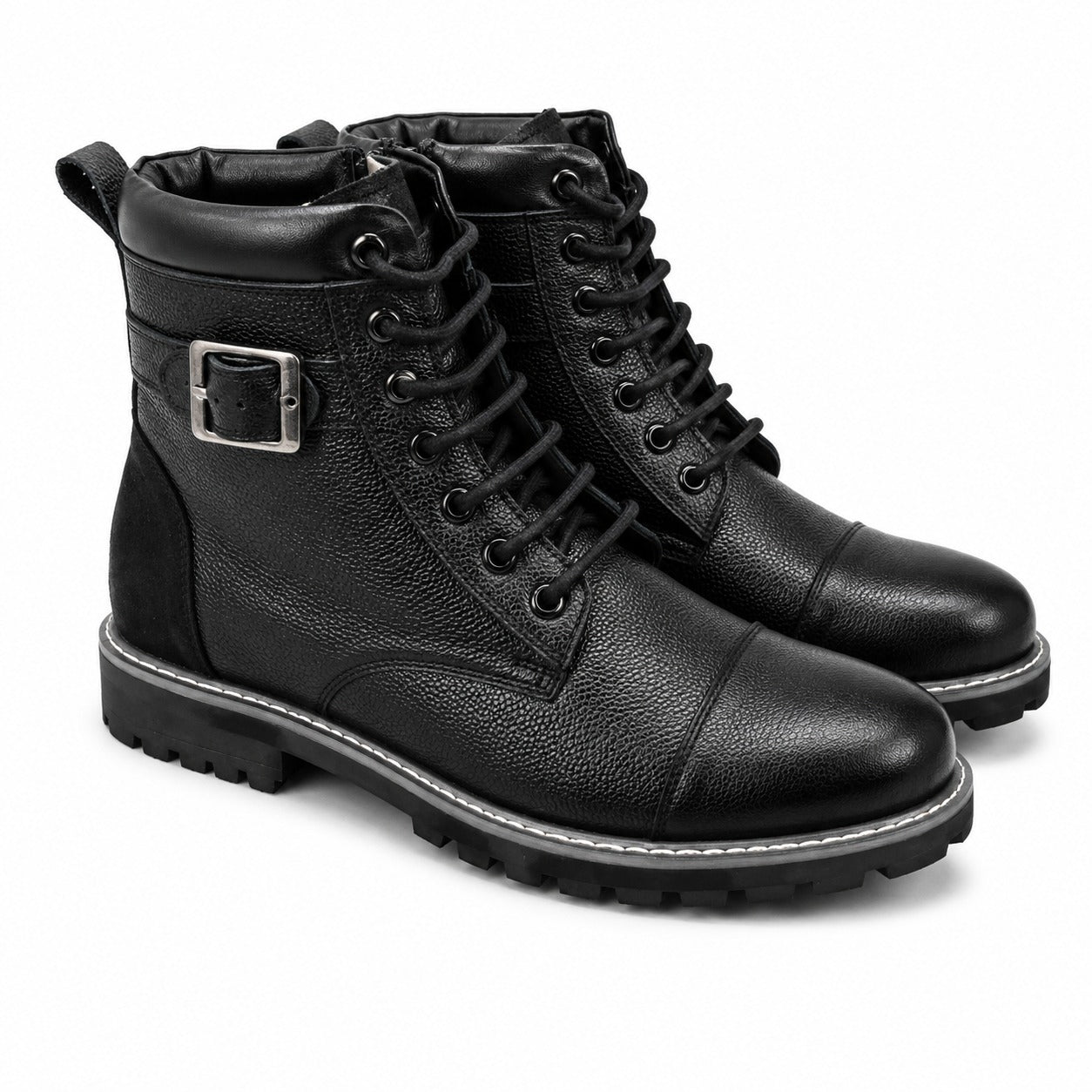 Titan Genuine Leather Buckle Boots