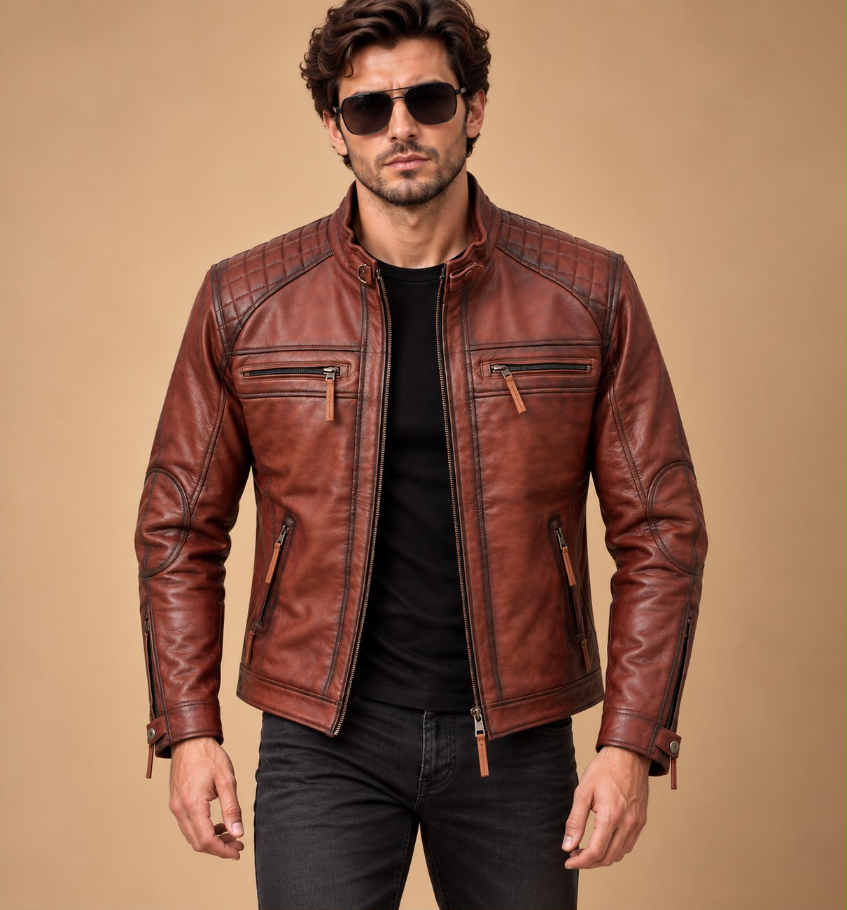 Bomter Biker Leather Jacket