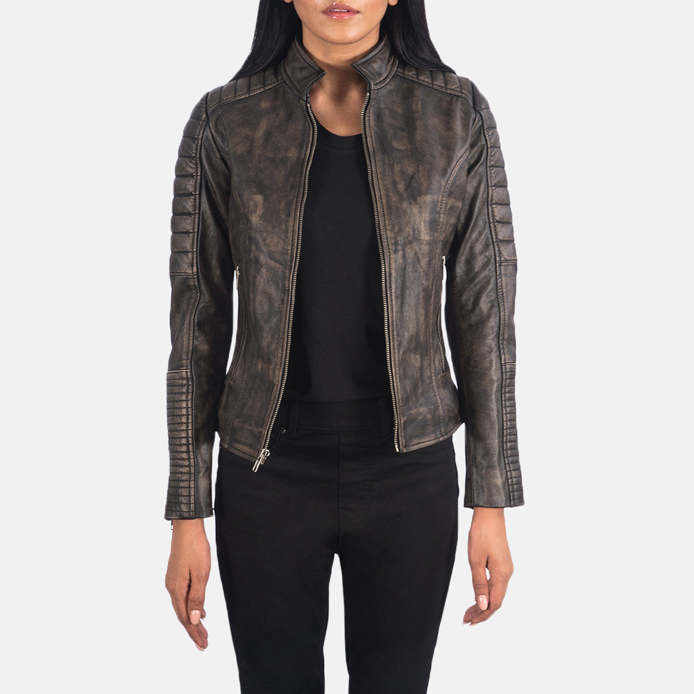 Adalyn Quilted Leather Biker Jacket