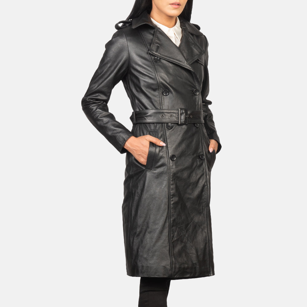 Alice Double Breasted Leather Coat – Good Leather Garments