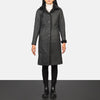Alina Shearling Black Leather Coat