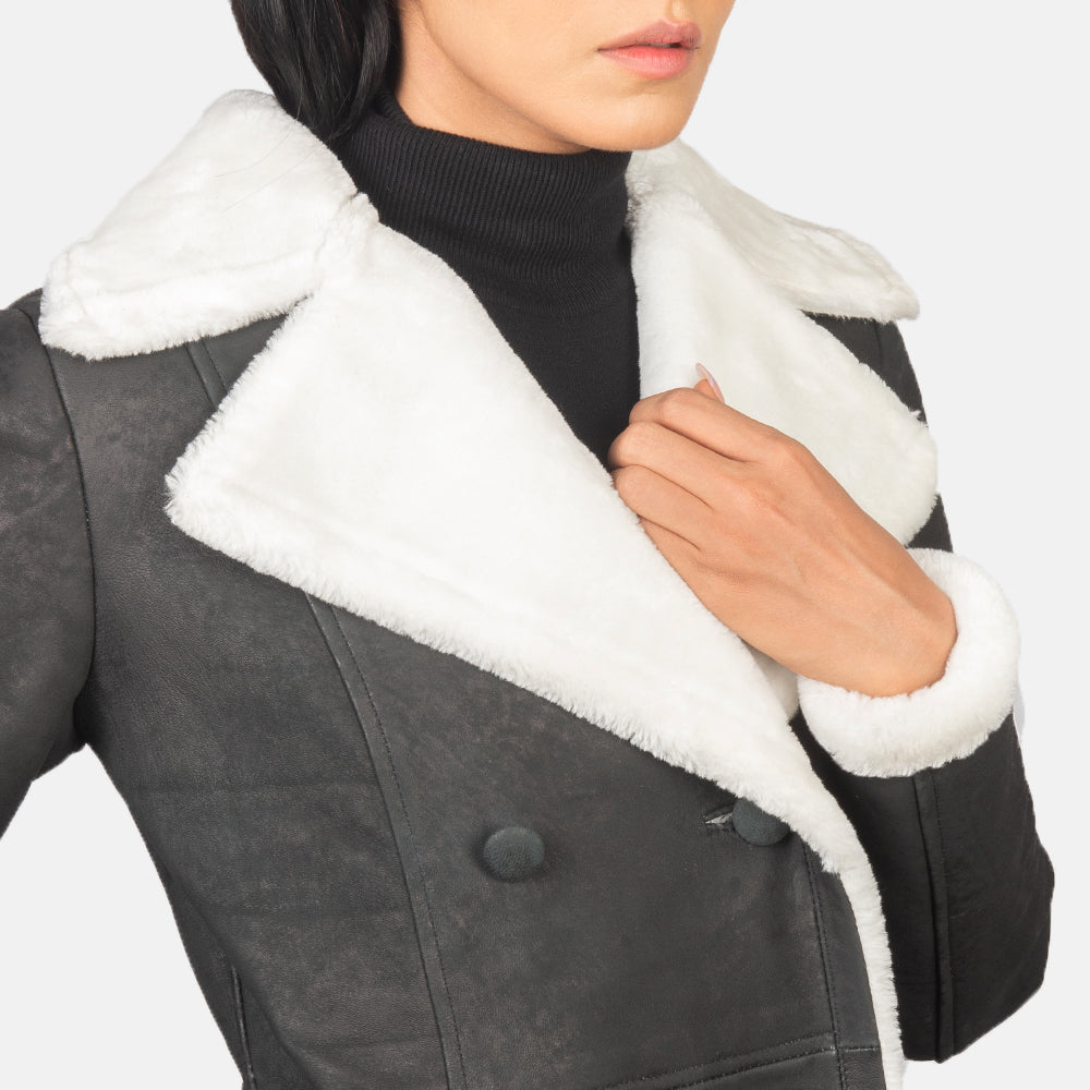 Amie  Double Breasted Shearling Coat