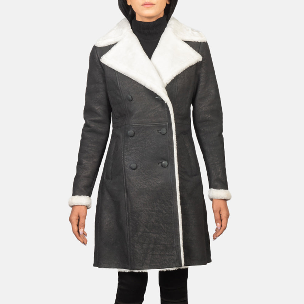 Amie  Double Breasted Shearling Coat