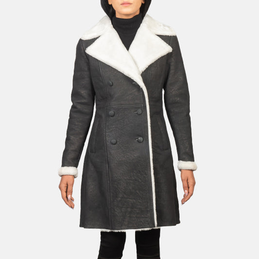Amie  Double Breasted Shearling Coat