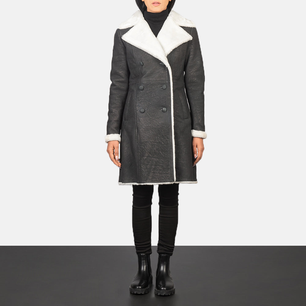 Amie  Double Breasted Shearling Coat