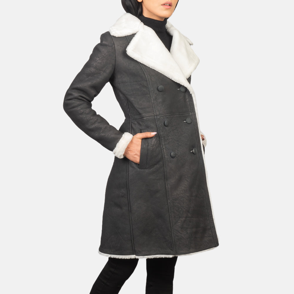 Amie  Double Breasted Shearling Coat