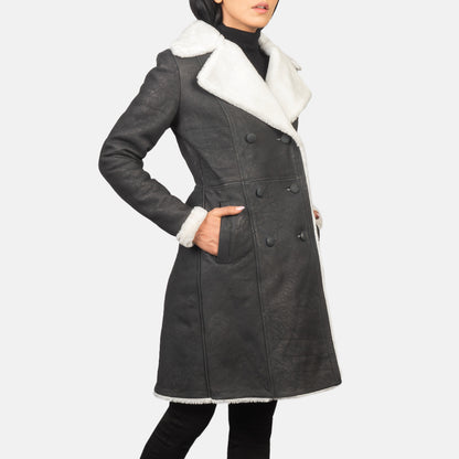 Amie  Double Breasted Shearling Coat