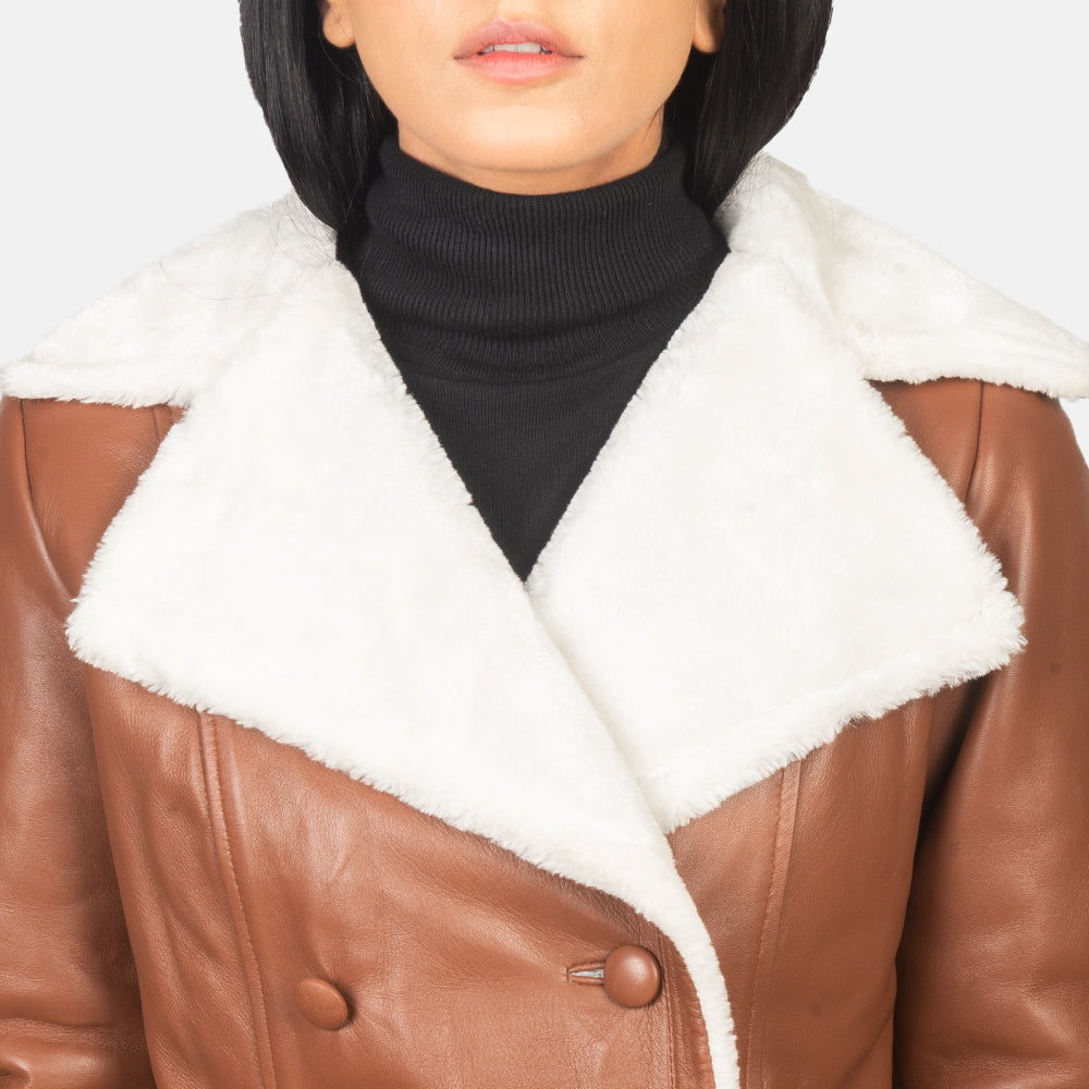 Amie  Double Breasted Shearling Coat