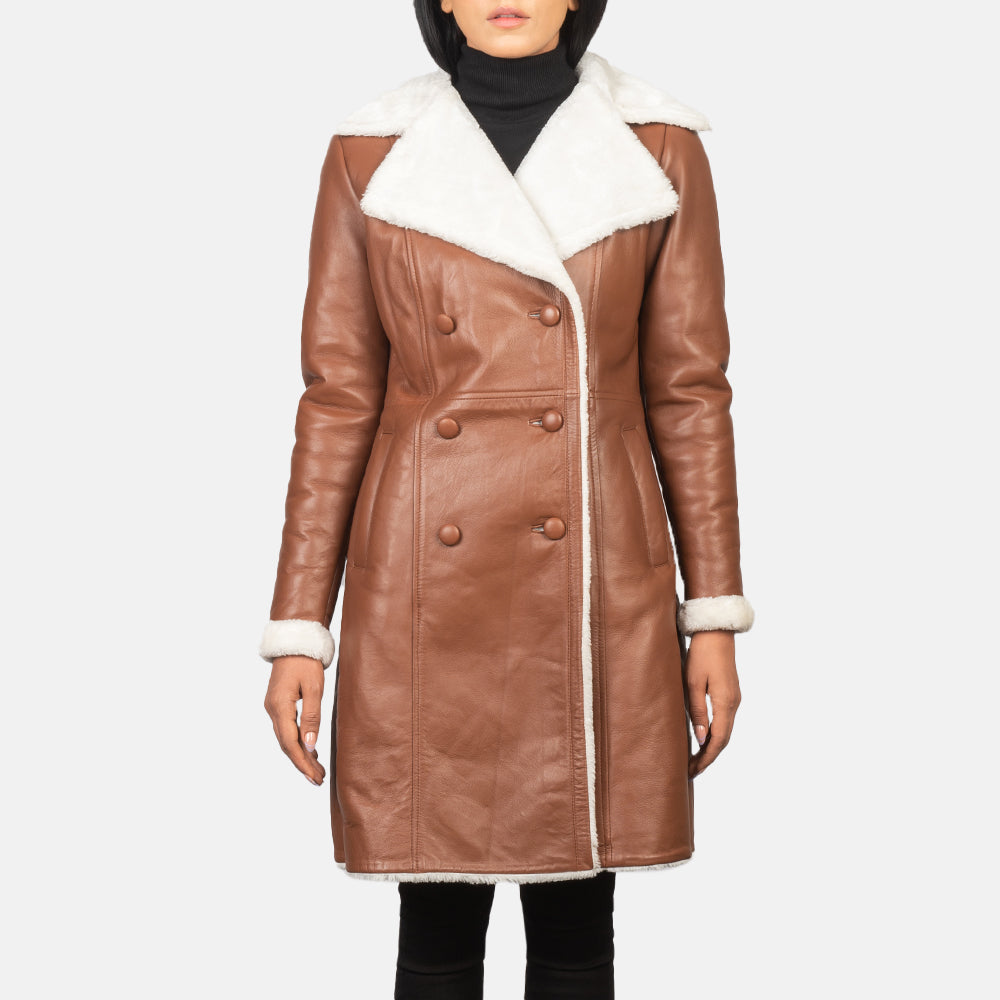 Amie  Double Breasted Shearling Coat