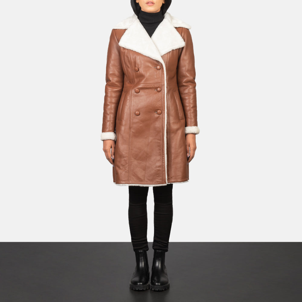 Amie  Double Breasted Shearling Coat