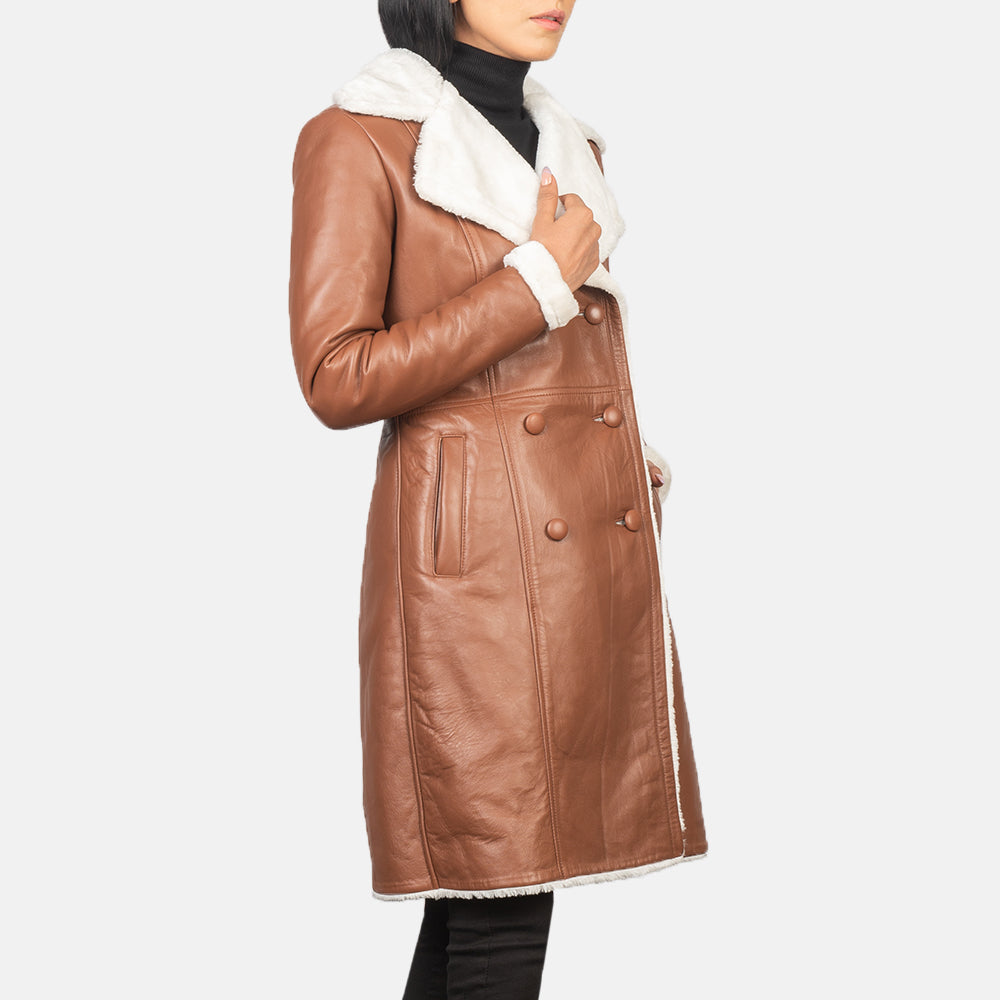 Amie  Double Breasted Shearling Coat