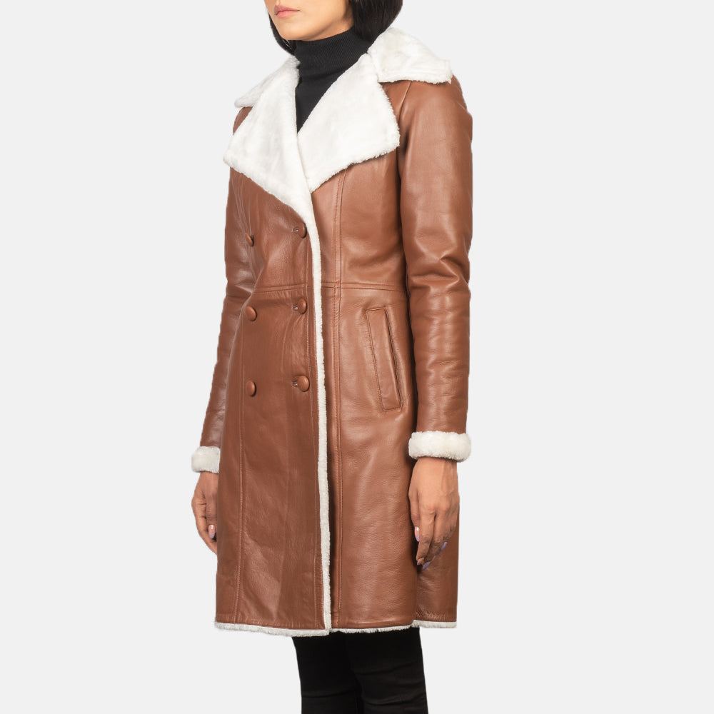 Amie  Double Breasted Shearling Coat