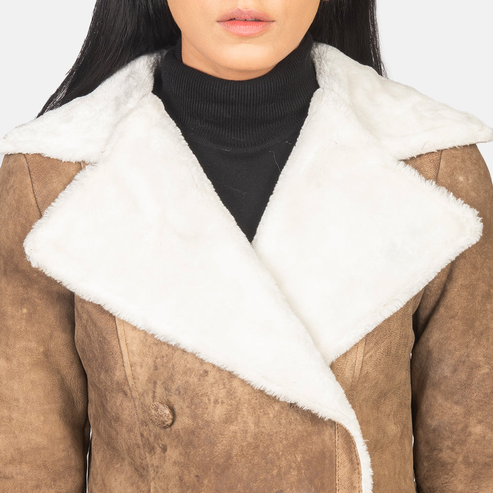 Amie  Double Breasted Shearling Coat