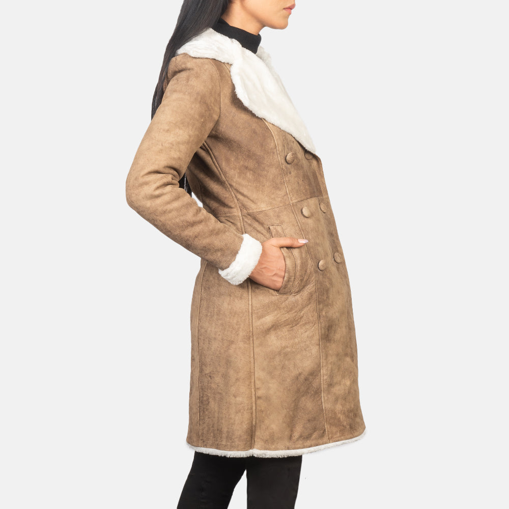 Amie  Double Breasted Shearling Coat