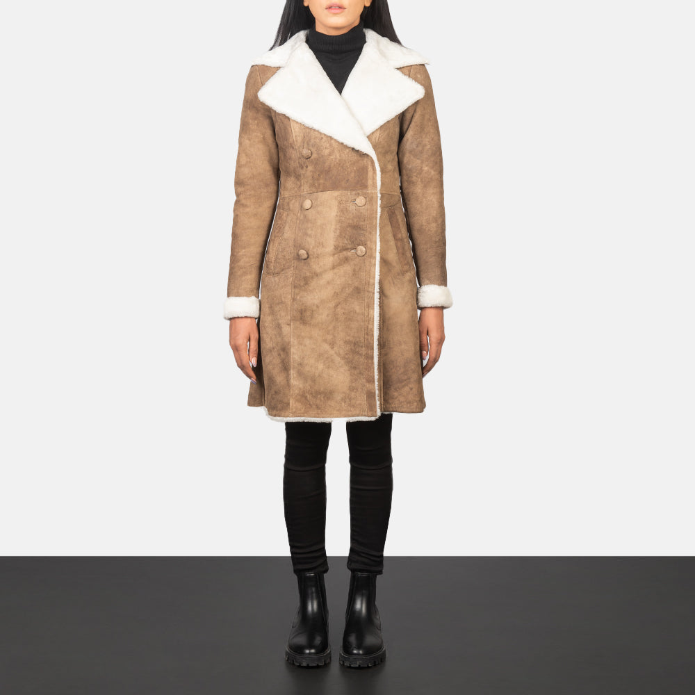 Amie  Double Breasted Shearling Coat