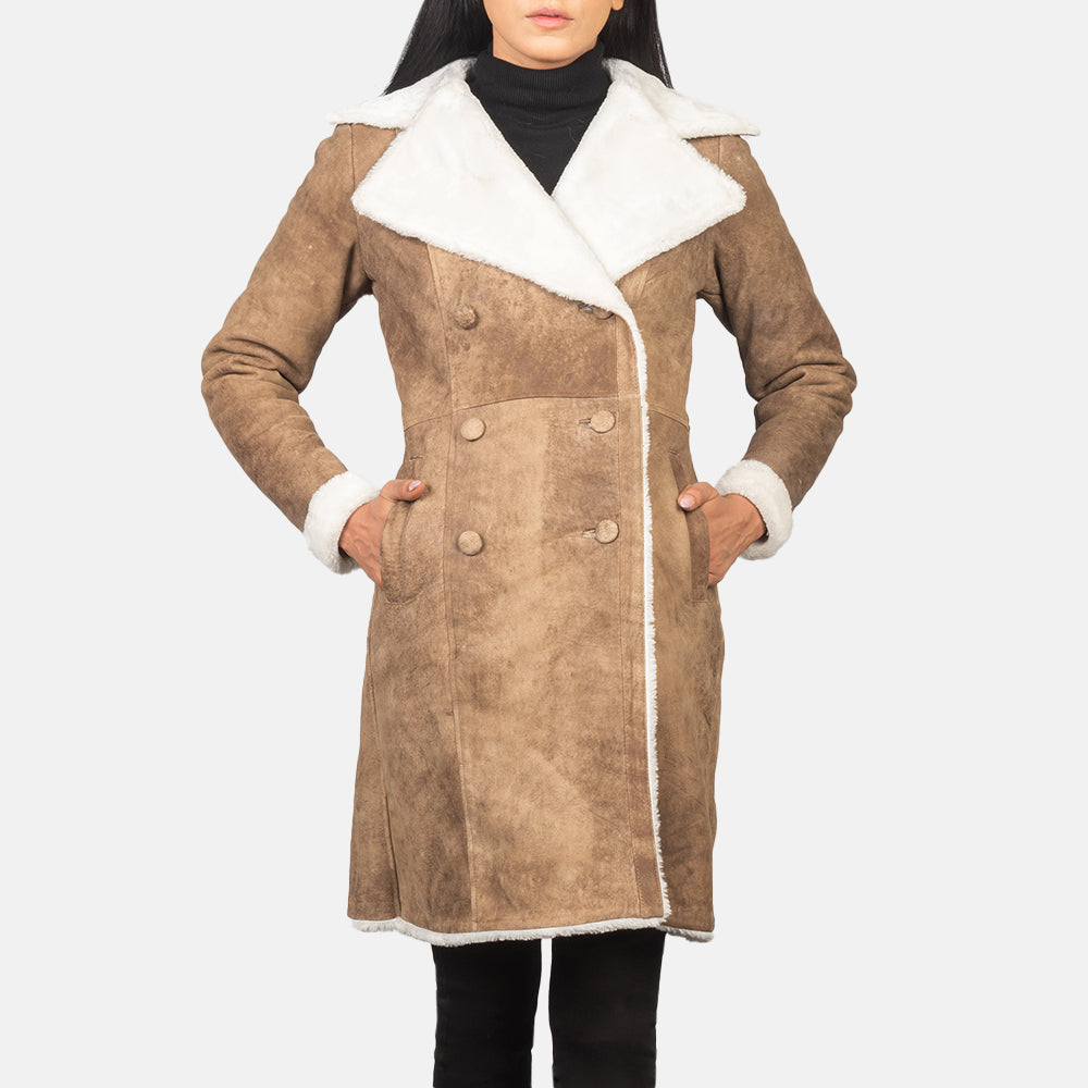 Amie  Double Breasted Shearling Coat