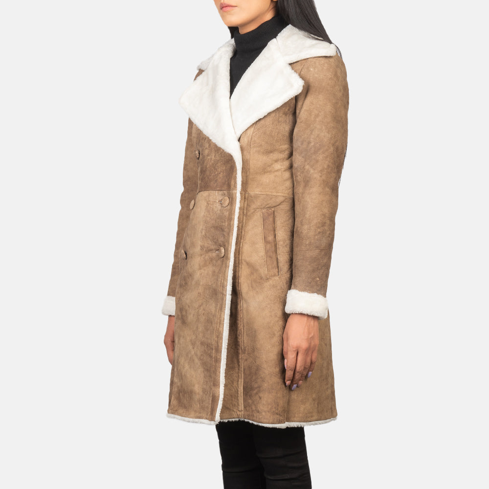 Amie  Double Breasted Shearling Coat
