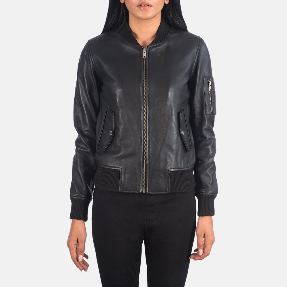 Ava Ma-1 Leather Bomber Jacket