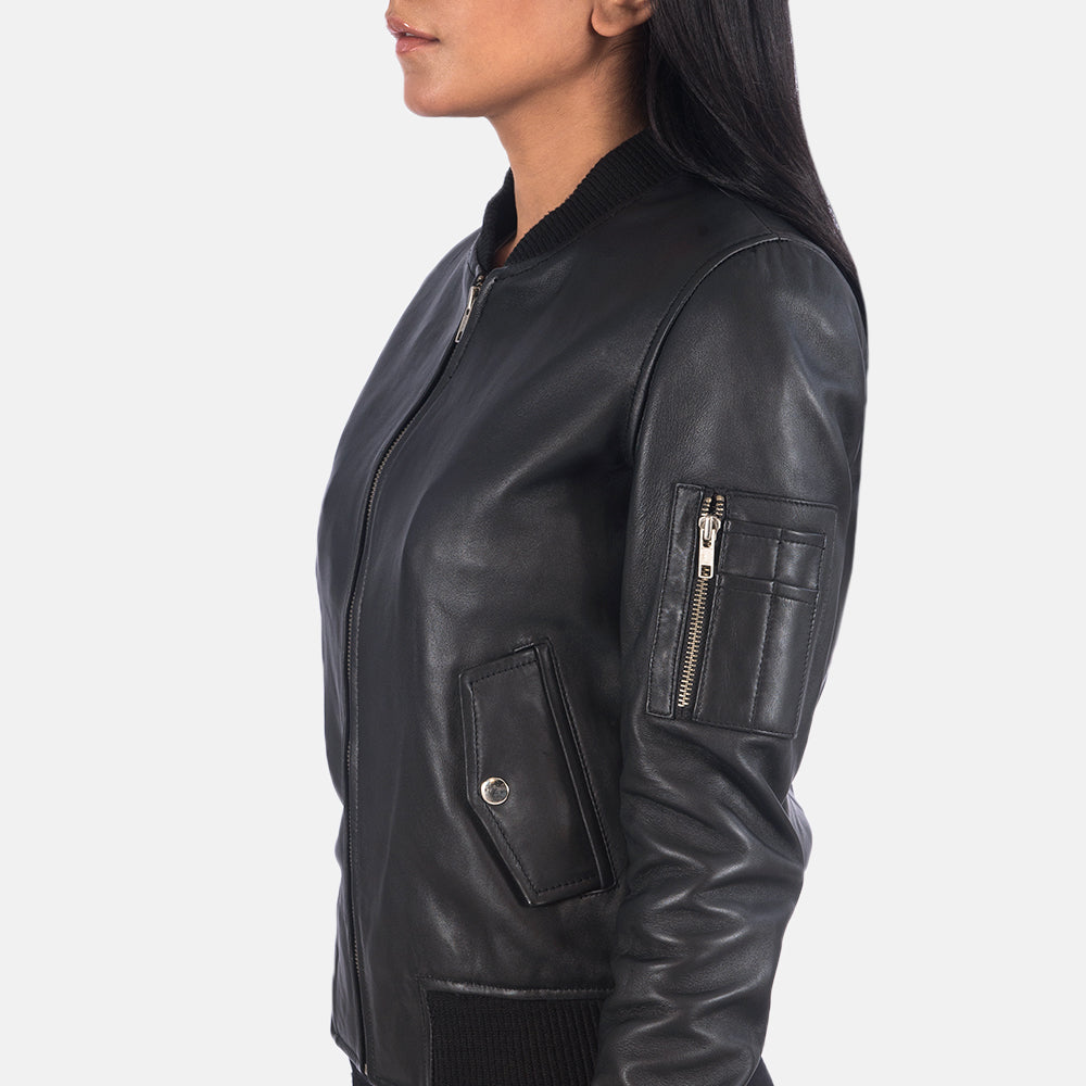 Ava Ma-1 Leather Bomber Jacket