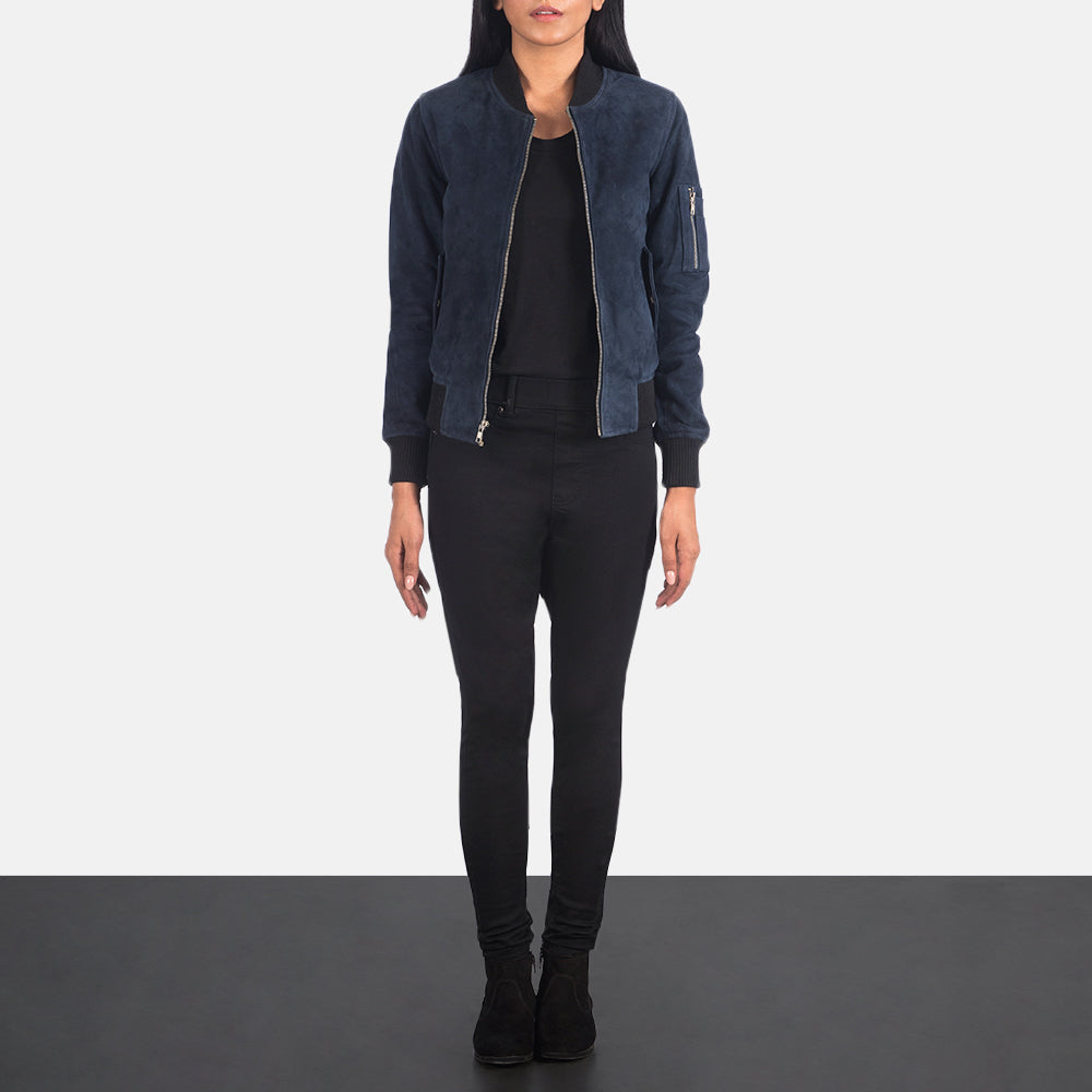 Ava Ma-1 Suede Leather Bomber Jacket