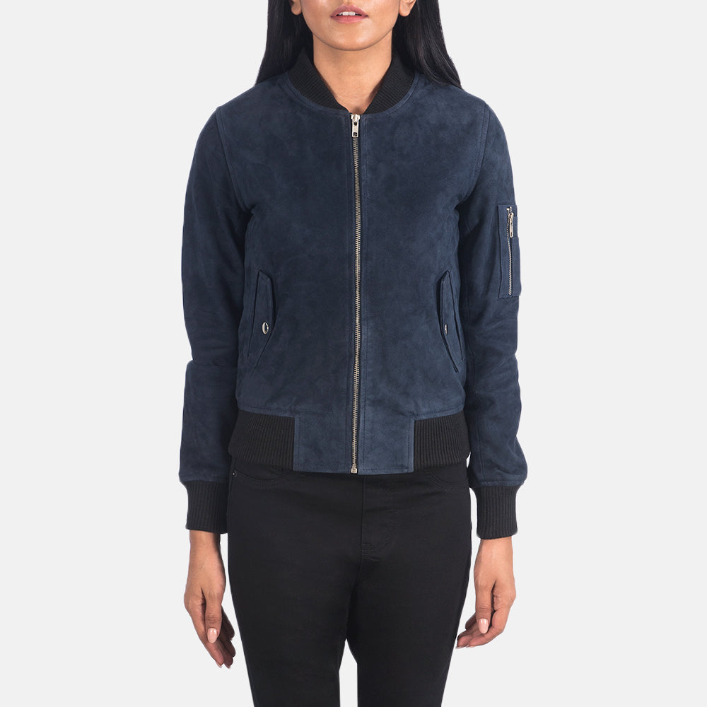 Ava Ma-1 Suede Leather Bomber Jacket