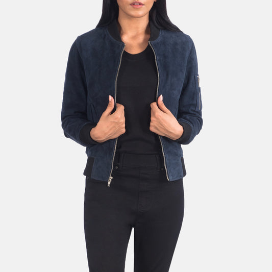 Ava Ma-1 Suede Leather Bomber Jacket