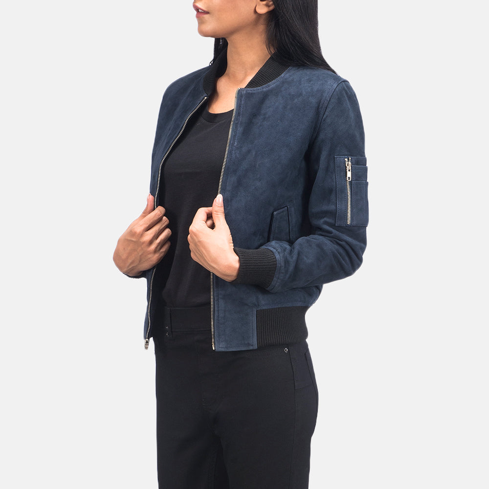 Ava Ma-1 Suede Leather Bomber Jacket
