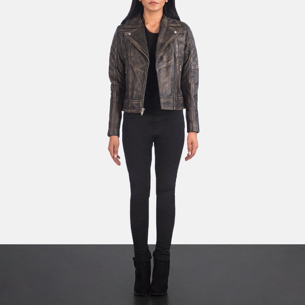Carolyn Quilted Biker Jacket