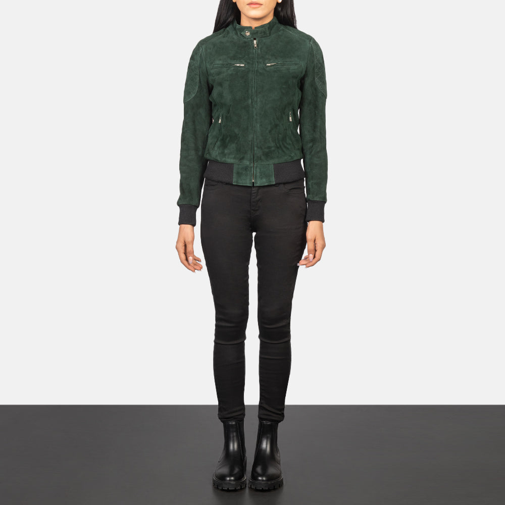 Zenna  Leather Bomber Jacket