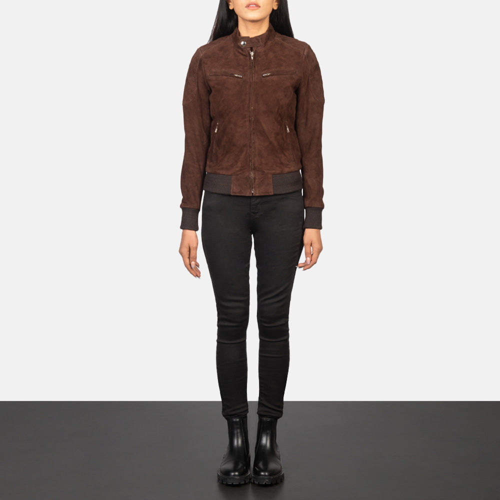Zenna  Leather Bomber Jacket