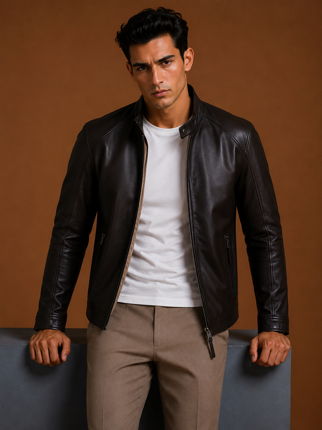 Unic Simple  Leather Jacket