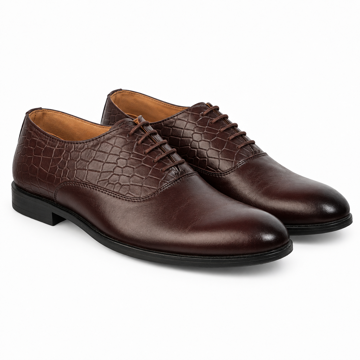 Croco Pattern Leather Formal Shoes