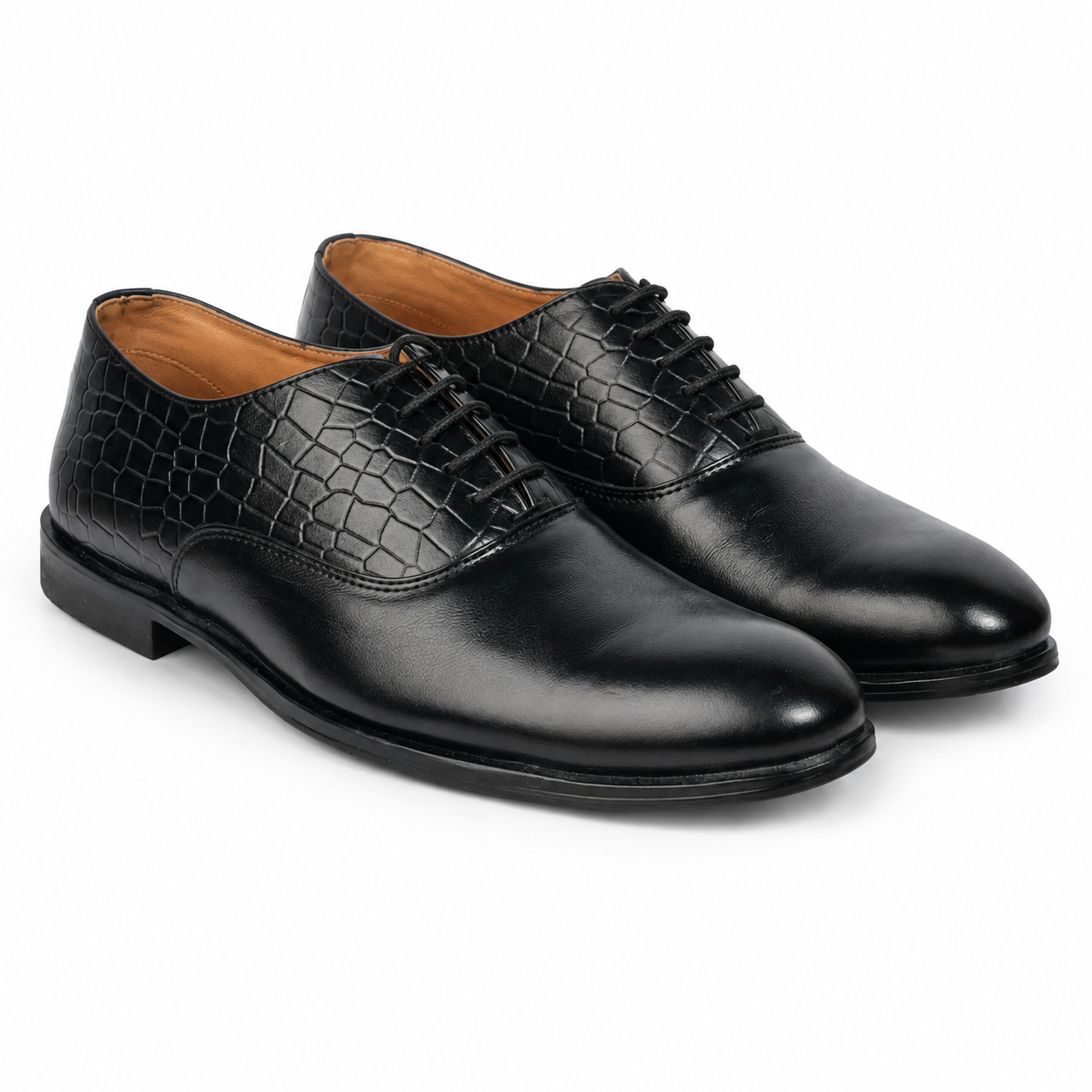Croco Pattern Leather Formal Shoes