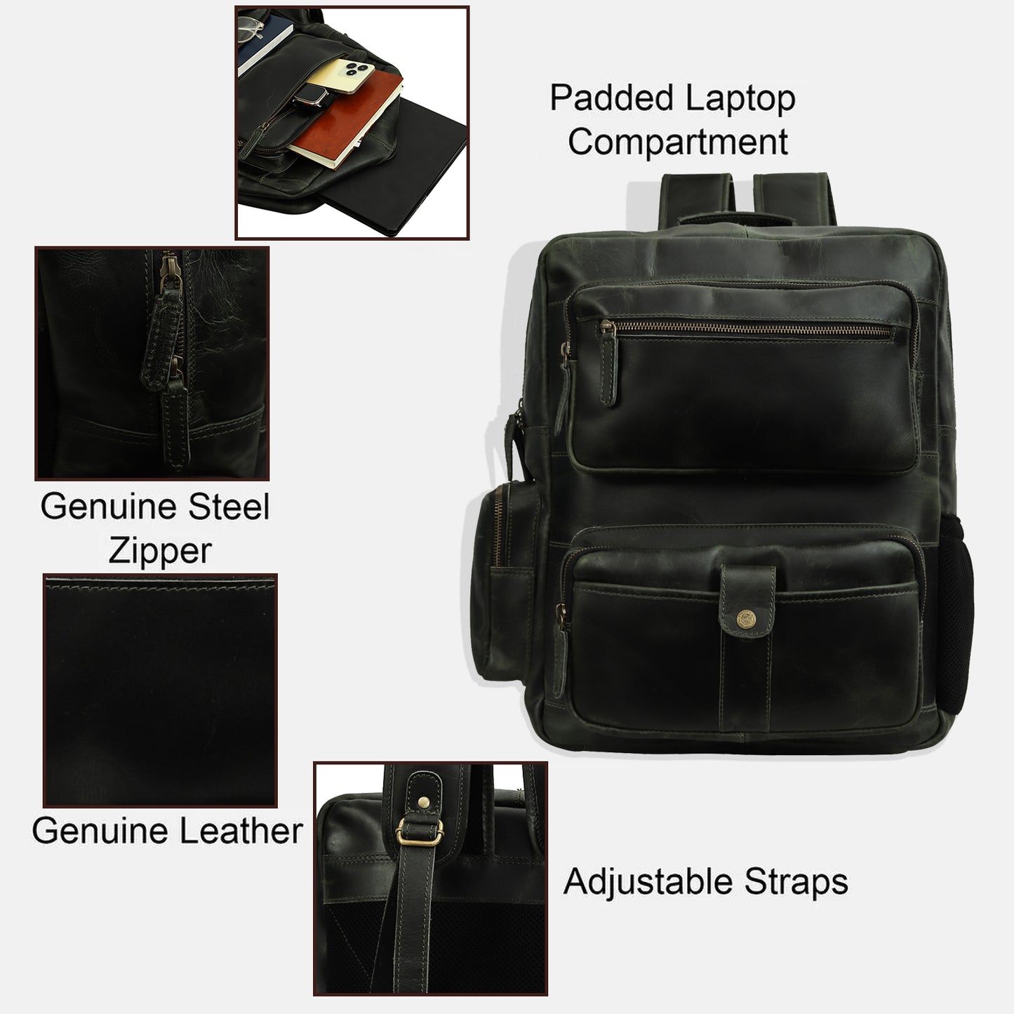 Classic Leather Travel Backpack