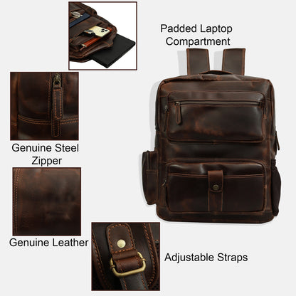 Classic Leather Travel Backpack