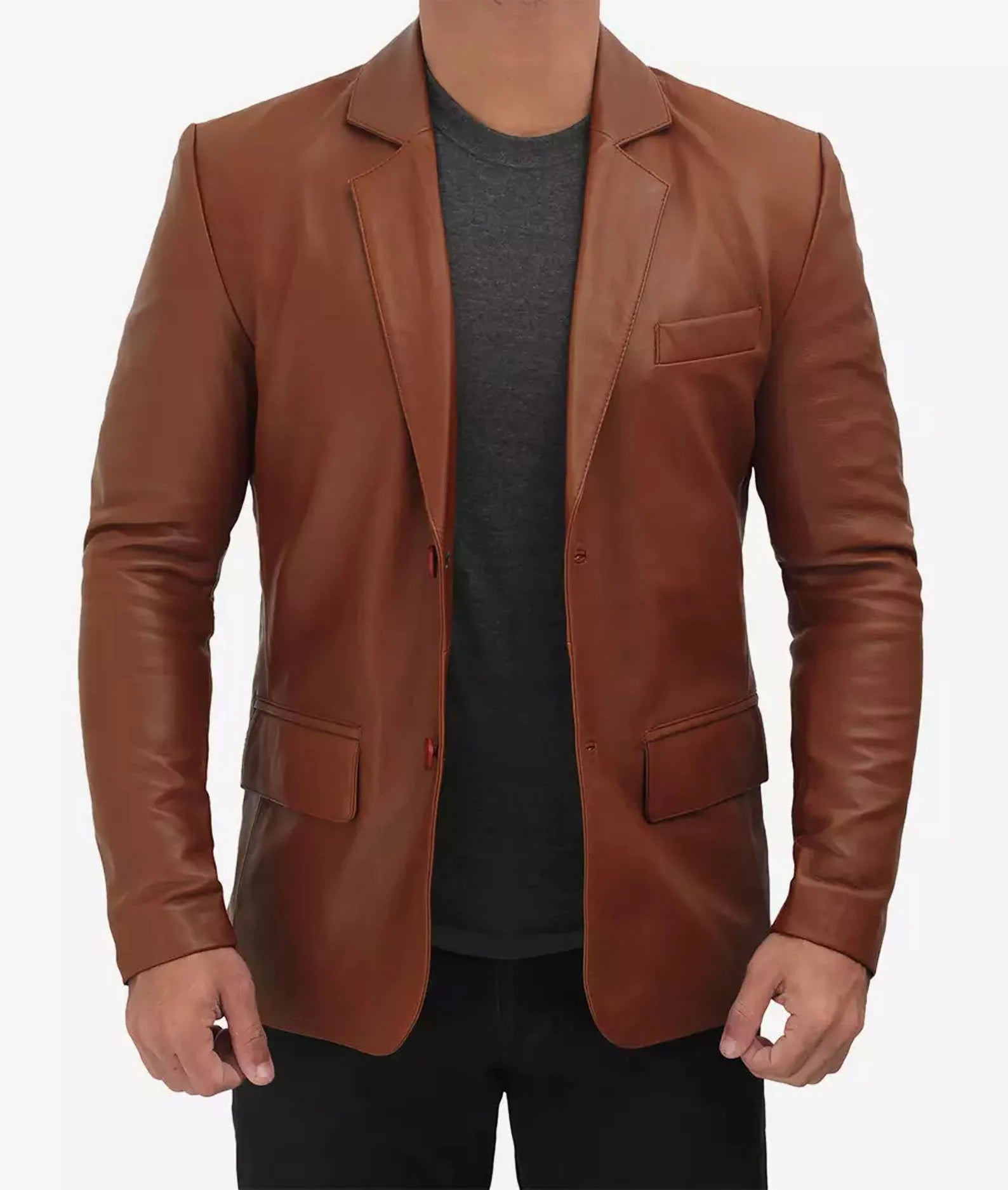 VINTAGE  TIN LEATHER BLAZER