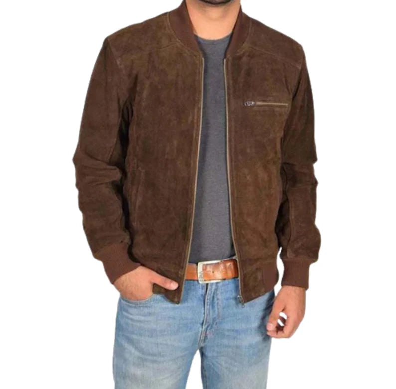 Formal Suede Bomber Jacket