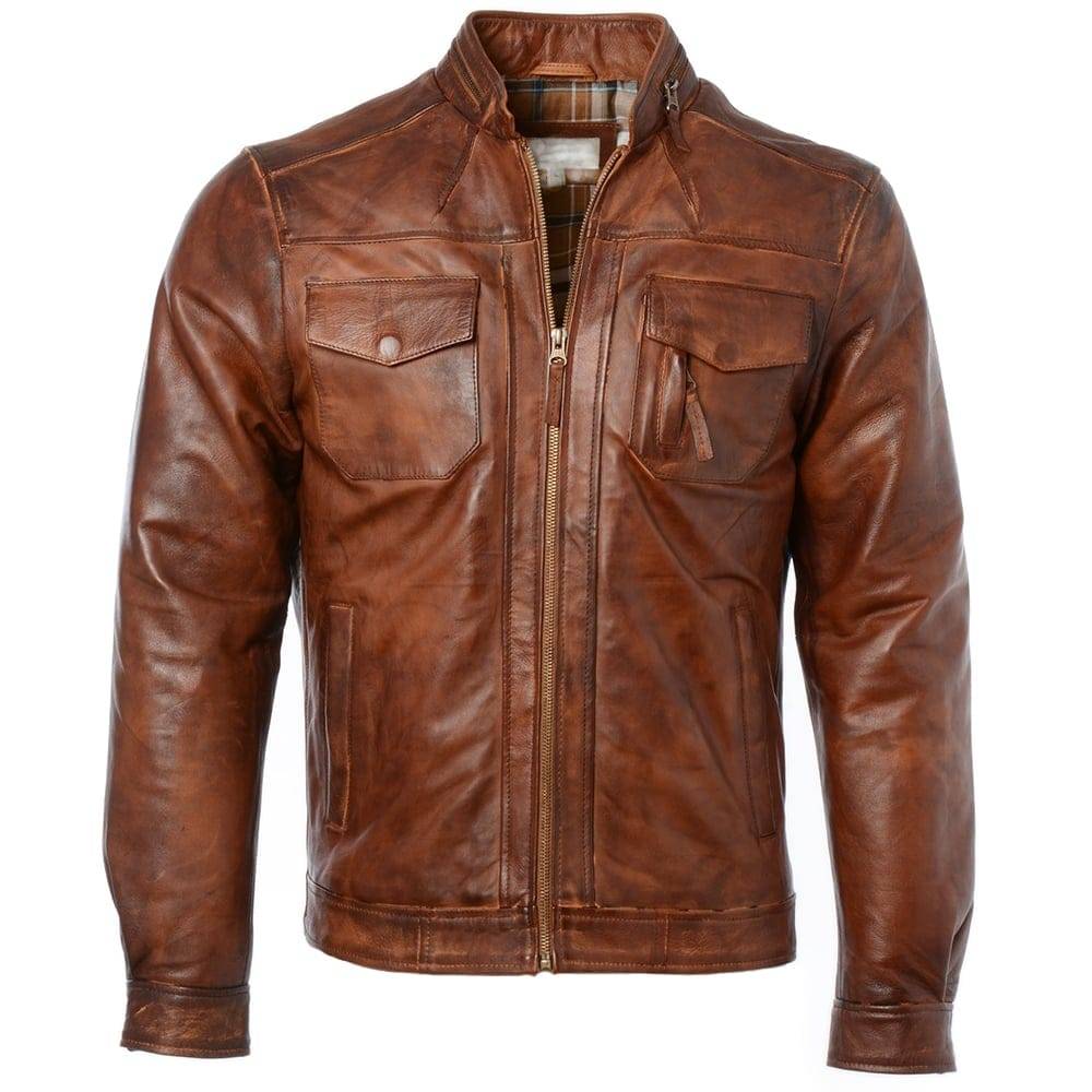 Edinburgh Tan Brown Leather jacket