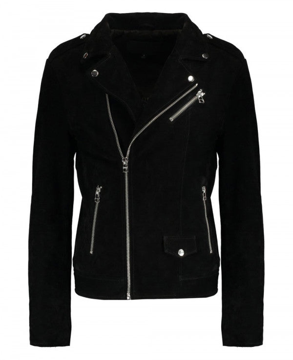 Renot Black Suede Leather Jacket